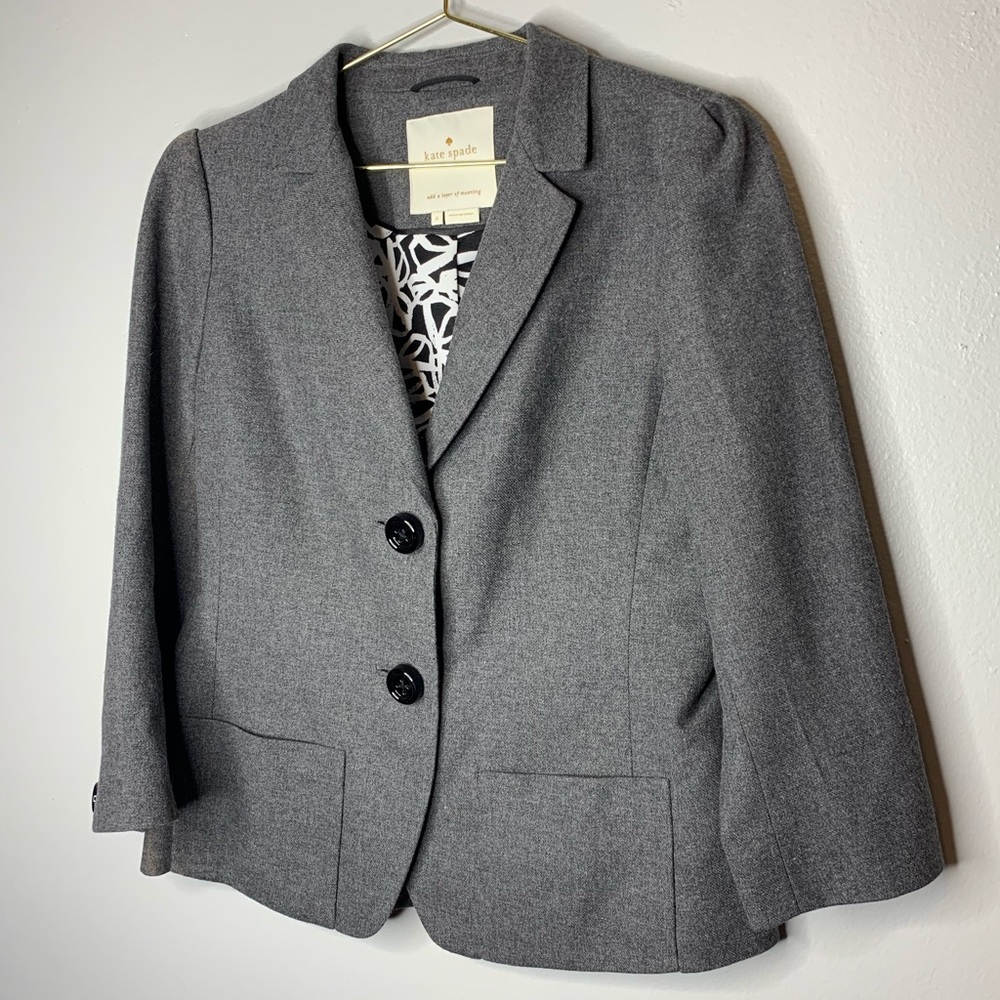 Kate Spade Gray Blazer 6 🤍 EUC